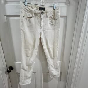 RtA (Road to Awe) button fly, distressed white skinny jeans, size 29